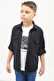 Black Shark Printed Jean Shirt T-Shirt Boys 2 Piece Set 17657 - 2