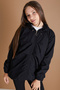 Black Hooded Zippered Girl's Parachute Cardigan 18496 - 4