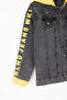 Smoked Sleeves Written Hooded Boy Jean Jacket 16814 - 4