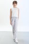 Gray Fashion Girl Embroidered Belted Girls' Sweatpants 17685