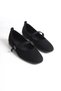 Black Suede Women's Daily Ballerina Shoes - 4