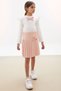 Salmon Pleated Skirt Long Sleeve Badi Girl's Dress Set 17742 - 2