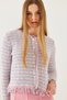 Women's Baby Blue Fringed Knitwear Cardigan 20246205 - 2