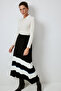 Stripe Knit Skirt with Elastic Waist - 3