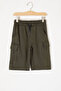 Khaki Cargo Pocket Boys' Shorts with Elastic Waist 20878