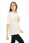 Cream Luck Printed Crew Neck Girl's T-Shirt 17806 - 4