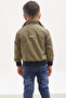 Khaki Palm Printed T-Shirt Boy's 3-Piece Set with Jacket 17699 - 4