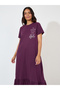 Kindness Slogan Ruffle Hem Sleep T-Shirt Dress - 2