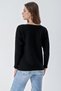 Women's Boat Neck Ribbed Loose Knitwear Sweater Black 24W109 - 6