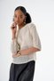 Women's Boat Neck Openwork Transparent Knitwear Sweater Vanilla 24S159 - 6