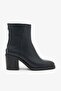 Berry Black Genuine Leather Women's Heeled Boots