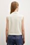 Turquoise Polo Neck Sweater Cream - 6