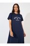 Self Care Slogan Ruffle Hem Sleep T-Shirt Dress - 2