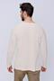 Men's Crew Neck Cotton Loose Knitwear Sweater Beige 22sm213 - 3