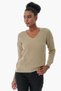 Women's Cotton V-Neck Thessaloniki Knitted Sweater Brown 23S1004 - 4