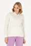Women's Ecru Hooded Basic Sweatshirt 50271557 -Vr019 - 3