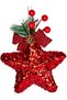 Christmas Ornament, Star, New Year's Decorated, Red - Set of 3, 15 cm - 2