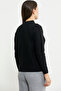 Woolen Motif Detailed Stand Collar Knitwear Sweater - Black - 5