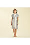 Longas Short Bathrobe ECRU/MARINE BLUE