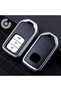 Honda Compatible Civic, Fc5, Hr-V, Cr-V, City Leather Look Tpu Key Case Cover (Silver)
