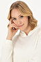 Women's Ecru Hooded Basic Sweatshirt 50271557 -Vr019 - 2