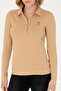 Women's Sand Basic Polo Collar Sweatshirt 50271573 -Vr085 - 6