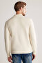 Baklava Pattern Polo Neck Lambswool Ecru Sweater - 7