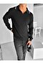 Men's Polo Neck Thin Corded Sweater Black - 4
