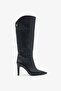 Fiona Black Leather Women's Heeled Boots