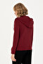 Women's Burgundy Hooded Basic Sweatshirt 50272060-Vr014 - 5