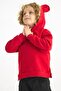 Hooded Long Sleeve Red Color Girl's Sweatshirt - 2