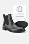Women's Black Genuine Leather Number 35-41 Short Heel Chelsea Boots & Booties - 3