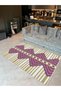 Paris Collection Beige Pink Themed Modern Decorative Carpet with Striped Detail and Geometric Pattern 178 - 2