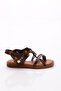 310 Women's Flip Flops Beaded Sandals Dark Brown 4213289