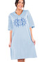 Moon Sun V Neck Half Sleeve Knee Length Comfortable Home Dress Nightgown