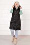 Baklava Pattern Filling Vest Black - 4