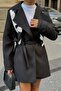 Black Double Breasted Pyrena Short Trench Coat Ate-1568 - 2