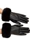 Women's Vegan Leather Water and Windproof Cold Resistant Thermal Gloves - 5