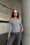 Madonna Yaka Corded Fabric Ribbed Knit Double Set - İ Flared Lt Top Set - 2