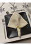 Lace Detailed Care-Free Glittered Serving Napkin Gold 35X35 - 6 Pieces - 2