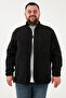 Regular Fit Mock Neck Zippered Large Size Fleece Cardigan Men's Cardigan 5906028B - 6