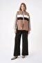 Women's Color Blocked Soft Textured Scarf Shawl Mink 25W5002 - 5