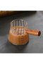 180ML Wood Handle Glass Espresso Measuring Cup Coffee Extraction Cup with scale High Temperature ...