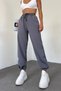 Women's Anthracite Adjustable Leg Oversize Loose Pants/Sweatpants - 5