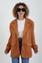 Tile Faux Suede Oversize Blazer Jacket - 6