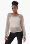 Women's Mesh Knitted Cotton Bolero Knitwear Sweater Beige 23s1006 - 4