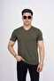 Men's Cotton Stretch Fabric Slim Fit Narrow Cut V-Neck T-Shirt