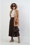 Beige Faux Suede Oversize Blazer Jacket - 4