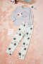 Meow Cat Print Girl's Pajama Set 16333