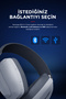 BLITZ Beyaz/Gri Wireless 2.4G+ Bluetooth Mikrofonlu Kablosuz Oyuncu Kulaklığı - 3